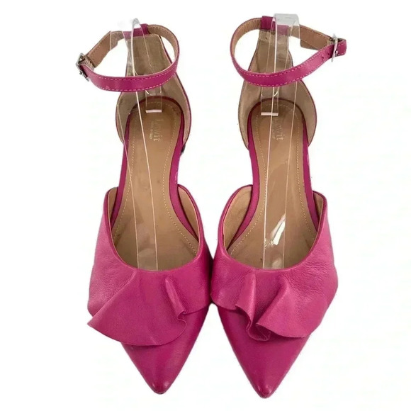 Lewit Alesia womens flats size 39 pink fuchsia Italian leather pointy toe dorsay - Picture 2 of 15